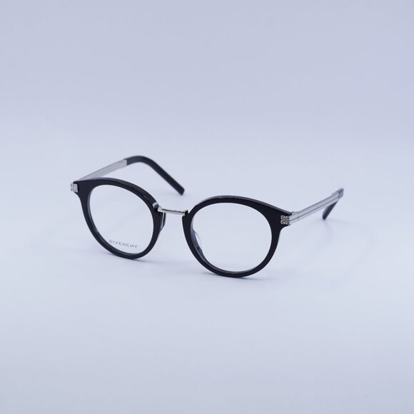 🕶️ New Givenchy GV50013U 001 Eyeglasses - Shiny Black/Silver Frame - Picture 1 of 10